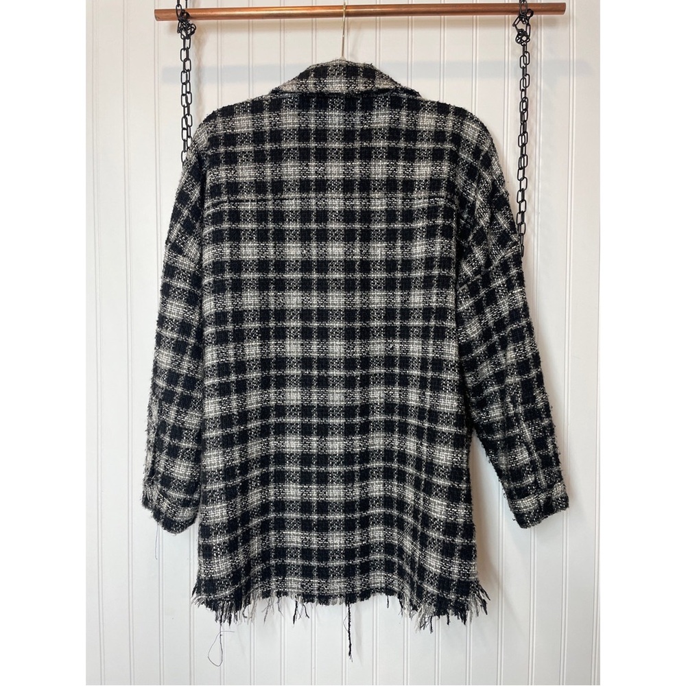 Zara Monochrome Checkered Utility Jacket Size M - Picture 3 of 6